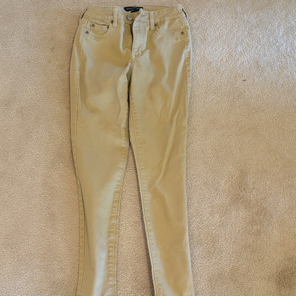 Aeropostale high rise jegging Skinny Jeans in Tan